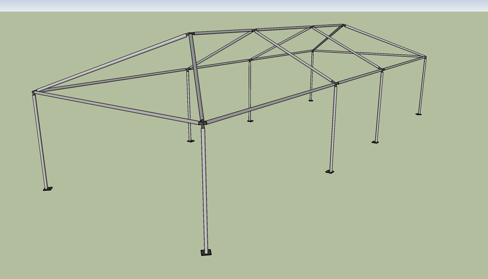 15x40 frame tent End View